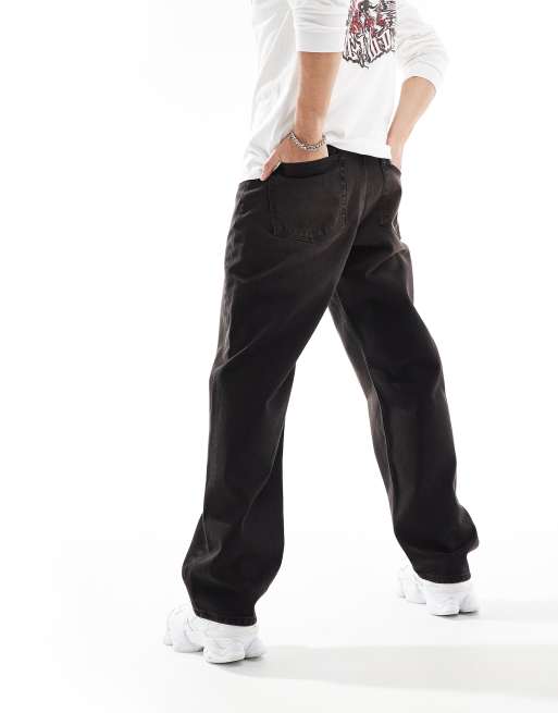 ASOS DESIGN - Posede jeans i vasket sort med brune toner, 4 af 5
