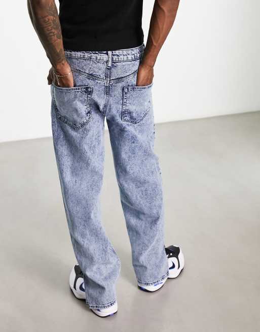 ASOS DESIGN - Posede jeans med slidser i benene i 80'er-vask , 3 af 4