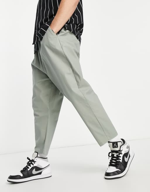 ASOS DESIGN - Posede kakigrønne chinos