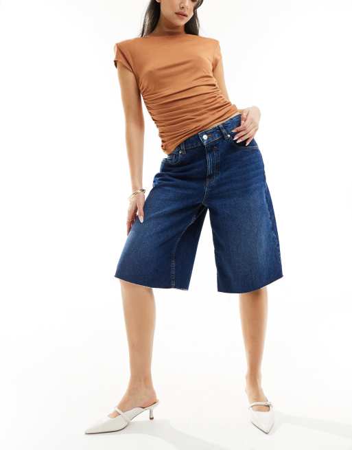 ASOS DESIGN - Posede longline-denimjorts i mørk vask, 5 af 5