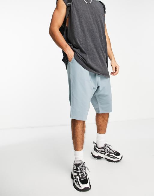 ASOS DESIGN - Posede shorts i gråblå 