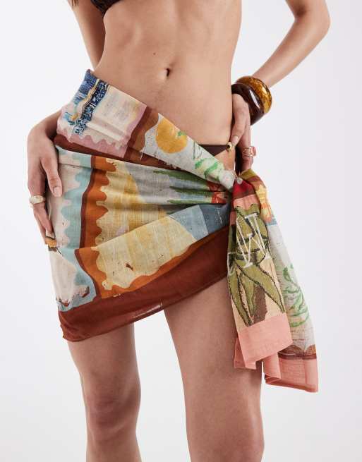 ASOS DESIGN – Posey Positano – Sarong maxi w pocztówkowy wzór, 2 z 4