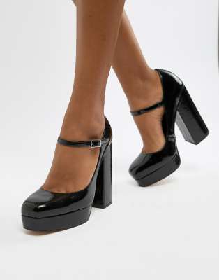 asos black platform heels