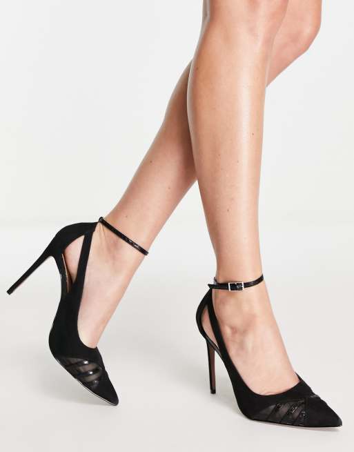 ASOS DESIGN – Poster – Pumps in Schwarz mit Zierausschnitt, weiter Passform und Absatz , 3 von 4