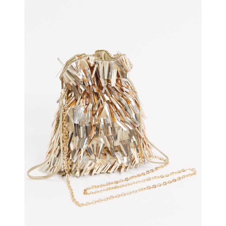 Gold store bag asos