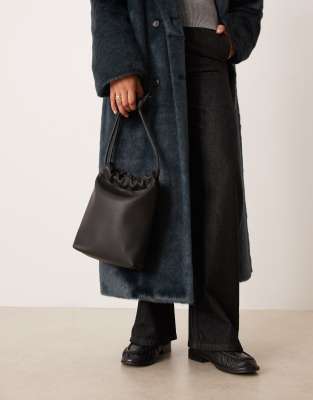 Asos Design Pouch Purse With Tubular Strap In Black