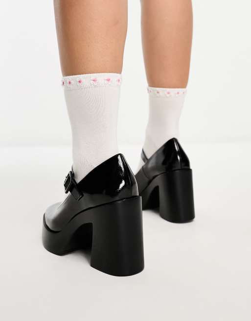 ASOS DESIGN – Pound – Svarta mary jane-skor med klackar, bred passform och platå, 2 av 4