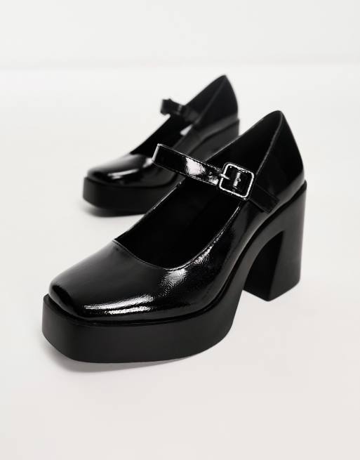 ASOS DESIGN – Pound – Svarta mary jane-skor med klackar, bred passform och platå, 3 av 4