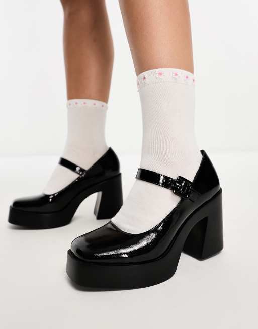 ASOS DESIGN – Pound – Svarta mary jane-skor med klackar, bred passform och platå, 4 av 4