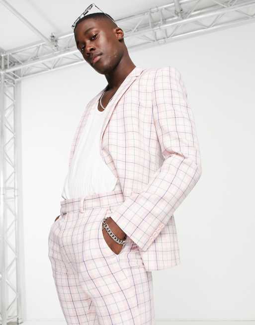 Asos pink suit on sale mens