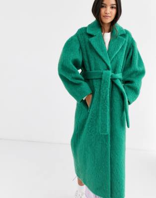 green asos coat