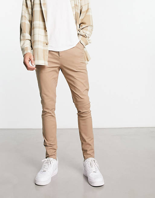 Power stretch chinos in light Asos Men Clothing Pants Chinos 