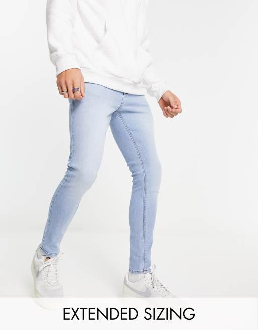 ASOS DESIGN power stretch jeans in light wash blue | ASOS