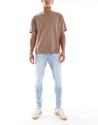 Asos Design Power Stretch Jeans In Gray