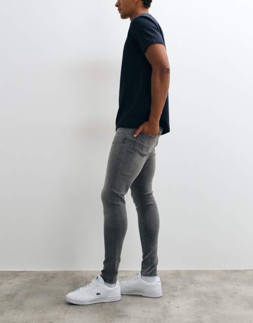 ASOS DESIGN power stretch skinny jeans in grey, 2 of 5