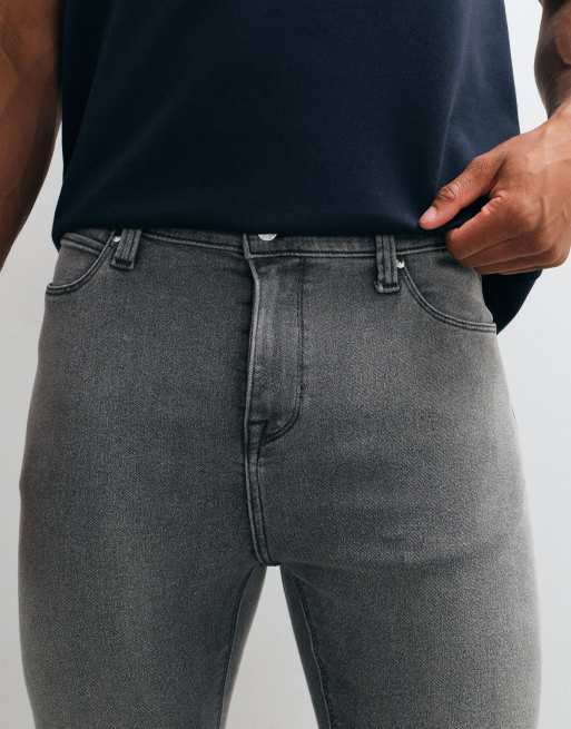 ASOS DESIGN power stretch skinny jeans in grey, 4 of 5