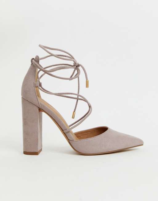ASOS DESIGN Power Trip high block heels in taupe ASOS DESIGN Power Trip high block heels in taupe