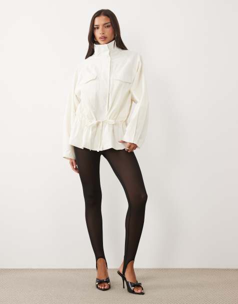 ASOS DESIGN powernet sculpting mesh leggings med fotrem i svart - view 1