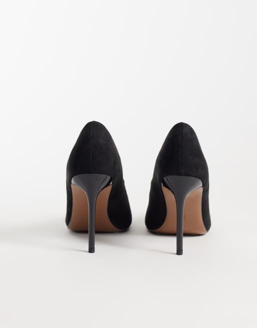 ASOS DESIGN Prague escarpins à bout pointu à talon aiguille en suedine noire, 5 de 5