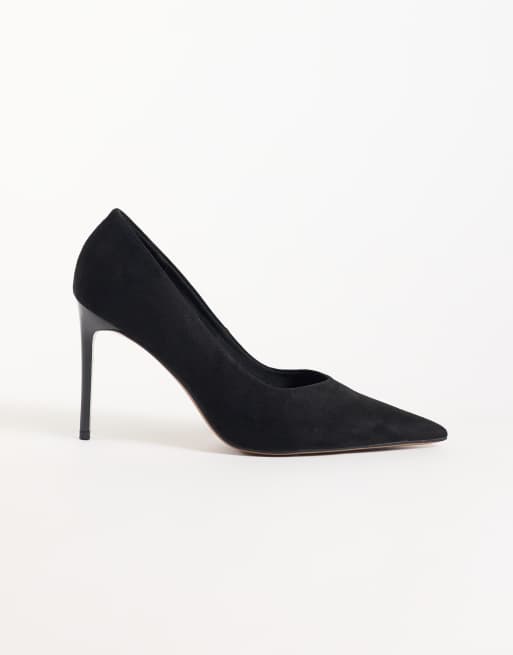 ASOS DESIGN Prague pointed stiletto high heel court shoes in black patent, 2 of 4