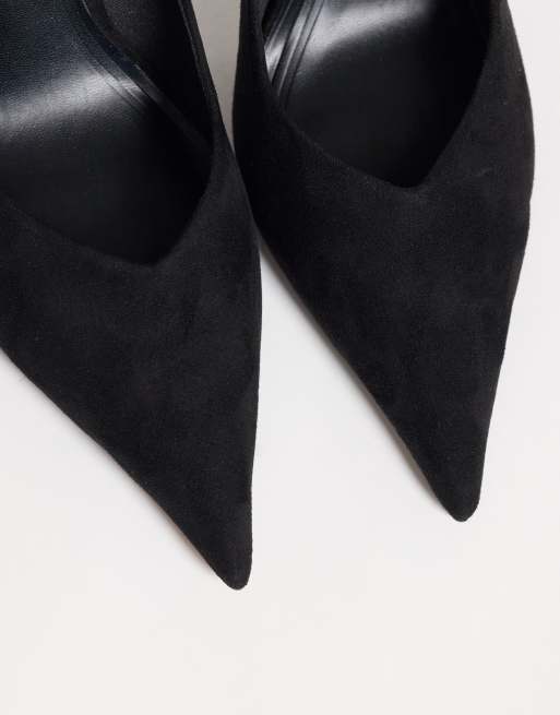 ASOS DESIGN Prague pointed stiletto high heel pumps in black patent, 4 of 4