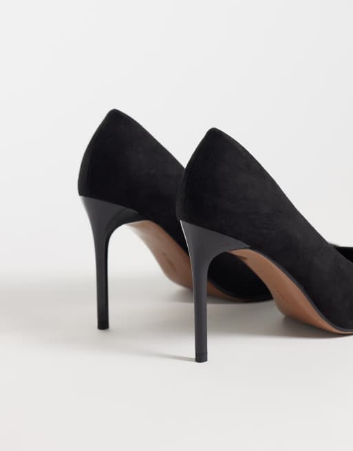 ASOS DESIGN Prague spitze Pumps mit Stilettoabsatz in schwarzer Wildlederoptik, 3 von 5