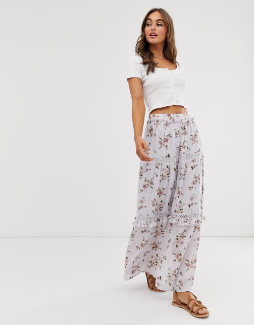 Asos floral hotsell maxi skirt