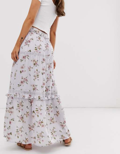 asos floral maxi skirt