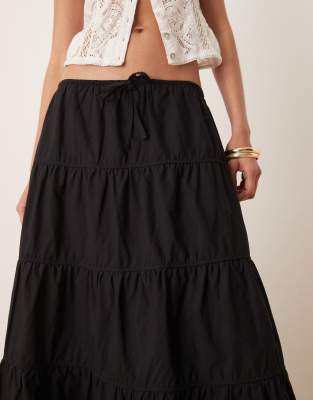 Asos Design Prairie Tiered Midi Skirt