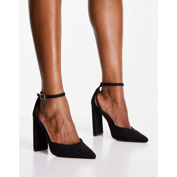 Black block heels asos sale