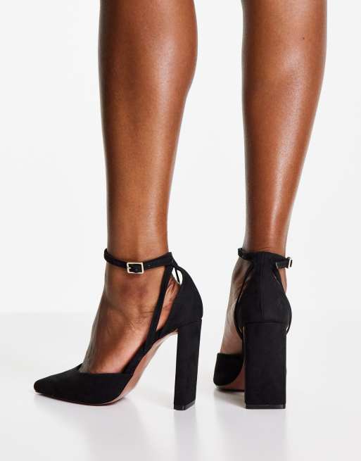 ASOS DESIGN Placid high block heels in black