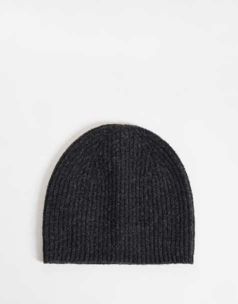 ASOS DESIGN prążkowana czapka beanie w kolorze grafitowym - view 1