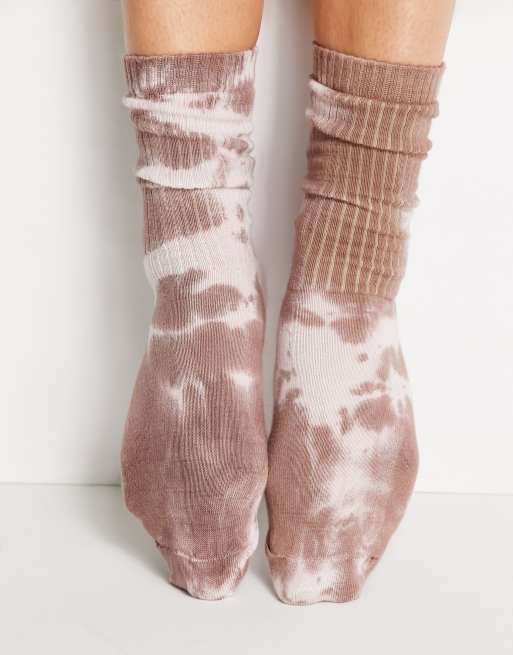 ASOS DESIGN – Prążkowane skarpetki do łydki z efektem tie-dye