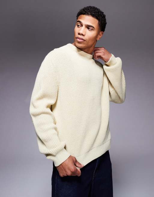 ASOS DESIGN – Prążkowany sweter oversize o pudełkowym kroju z dzianiny o splocie angielskim