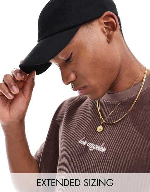 ASOS DESIGN – Prążkowany welurowy T-shirt oversize z haftowanym napisem