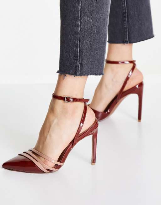 ASOS DESIGN – Precious – Buty na wysokim obcasie w kolorach czekoladowym i pudroworóżowym
