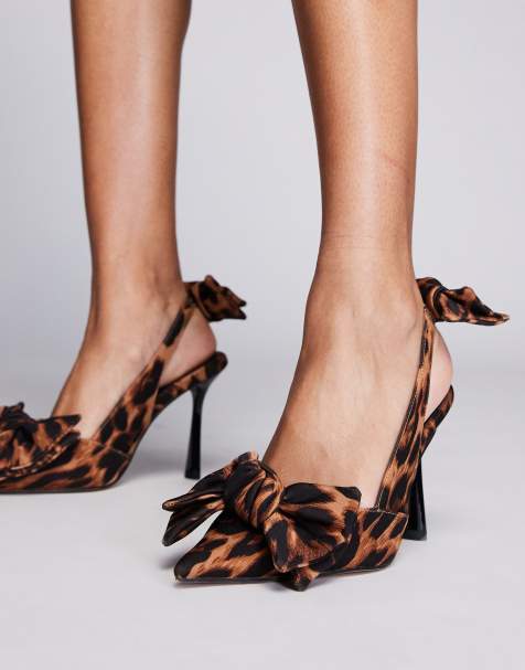 ASOS DESIGN - Precious - Højhælede sko med sløjfedetalje og leopardprint - view 1