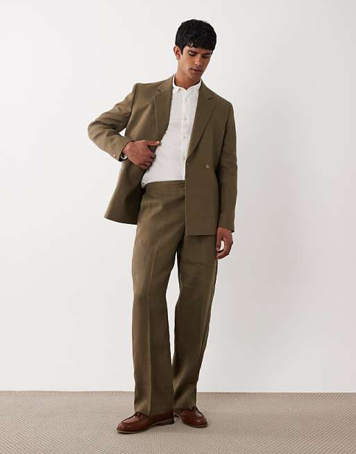 olive green dress pants men The Black Tux Essential Suit Pants-Classic In | Size: 36/32 men can take their style to the next levelpaired with a matching suit jacket Olive Green Cotton Dress Pants
