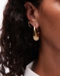 [ASOS DESIGN] ASOS DESIGN Premium 14K gold plated semi-precious drop hoops No Size gold