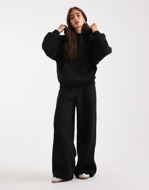 ASOS DESIGN premium 500gsm hoodie with balloon sleeve in black, 2 of 4