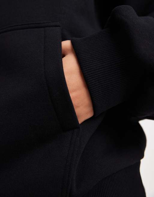 ASOS DESIGN premium 500gsm hoodie with balloon sleeve in black, 3 of 4