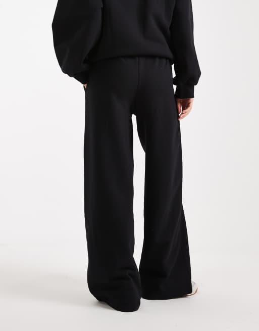 ASOS DESIGN premium 500gsm seamed wide leg jogger in black, 4 of 5