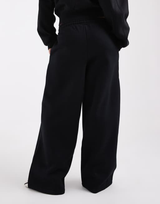 ASOS DESIGN premium 500gsm seamed wide leg jogger in black, 4 of 5