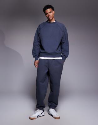 Asos Design Premium 650gsm Oversized Sweatshirt In Blue