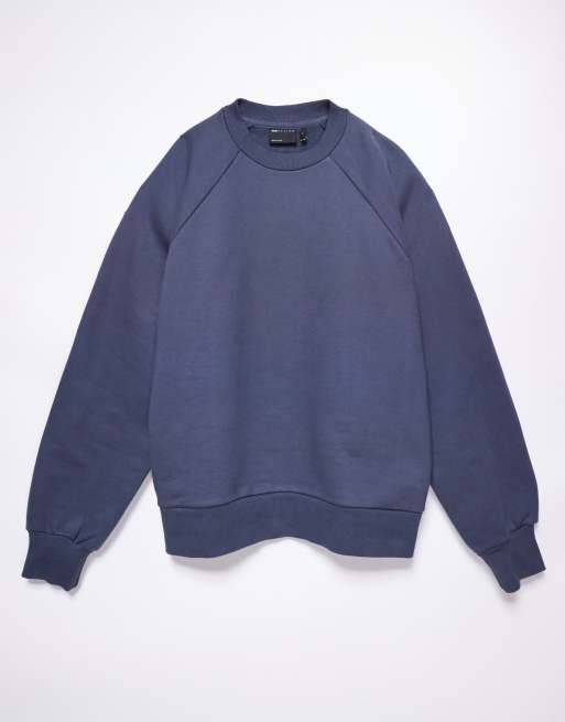 Asos Design Oversized Navy Jumper ASOS DESIGN Premium 650gsm