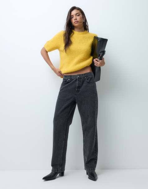 ASOS DESIGN premium alpaca blend t-shirt in yellow