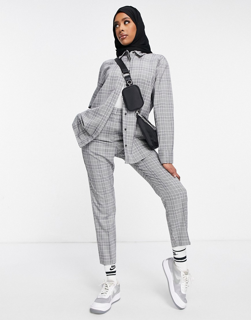 asos design -  – Premium-Anzughose in schwarz-weiß kariert-Mehrfarbig