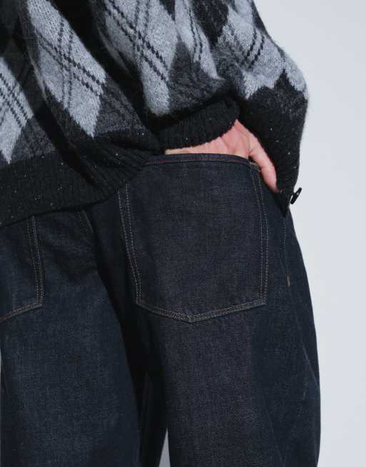 ASOS DESIGN - Premium baggy selvedge jeans in indigo, 5 van 6