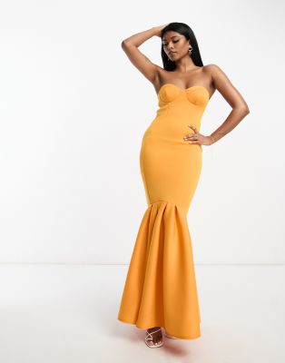 orange peplum dress asos