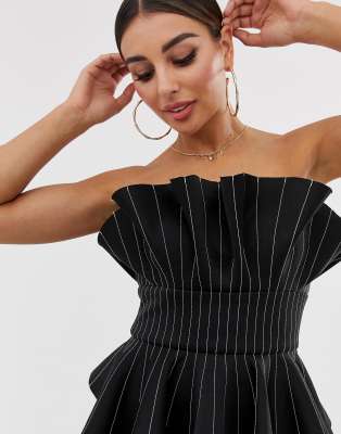 asos design premium broderie maxi dress with pep hem and fluted sleeves